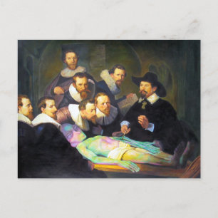 Rembrandt Anatomi lektion Målar med utomjording Vykort