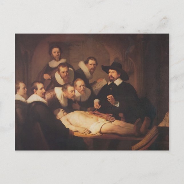 Rembrandt - Anatomy Lesson of Dr Nicolaes Tulp Vykort (Framsida)