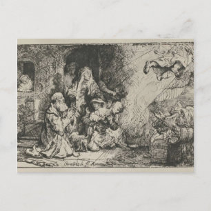 Rembrandt: Angel avgår från Tobias-familjen Vykort