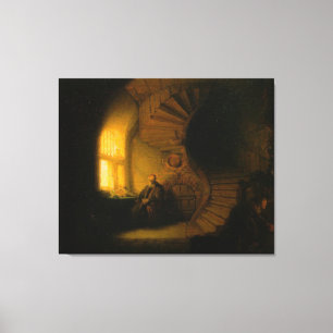 Rembrandt är Philosopher i Meditation Canvastryck
