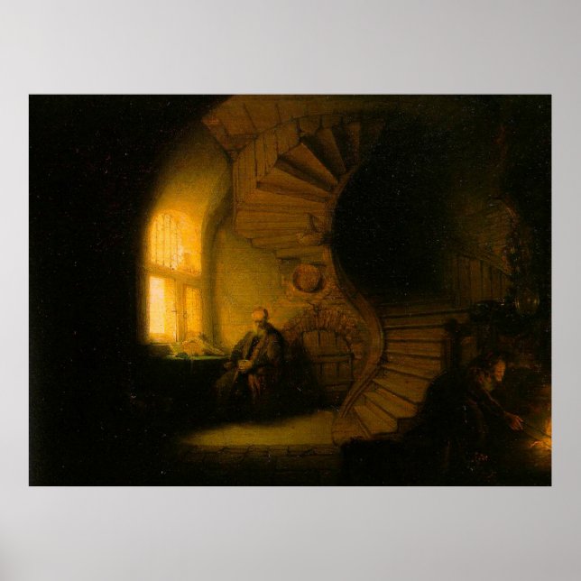 Rembrandt är Philosopher i Meditation Poster (Framsidan)