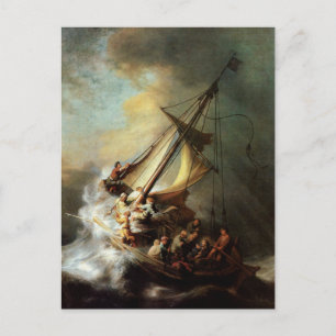 Rembrandt Art Painting Kristus i stormen Vykort