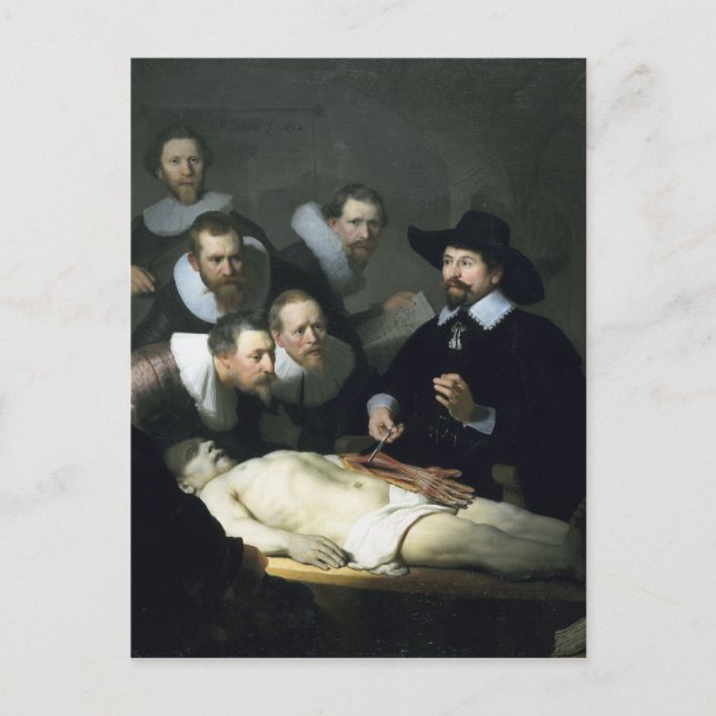 Rembrandt Art Painting the Anatomy Lesson Vykort (Framsida)