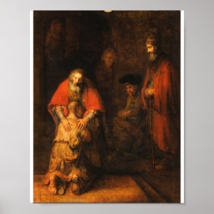 Rembrandt - återlämnande av den prodigala sonen poster