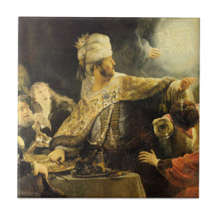 Rembrandt - Belsassars gästabud, Kakelplatta