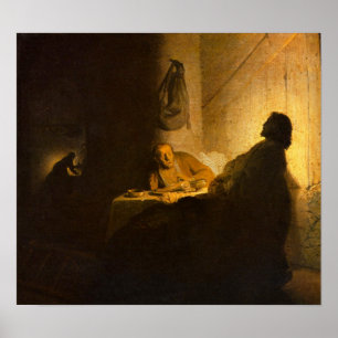 Rembrandt - Christus i Emmaus Poster