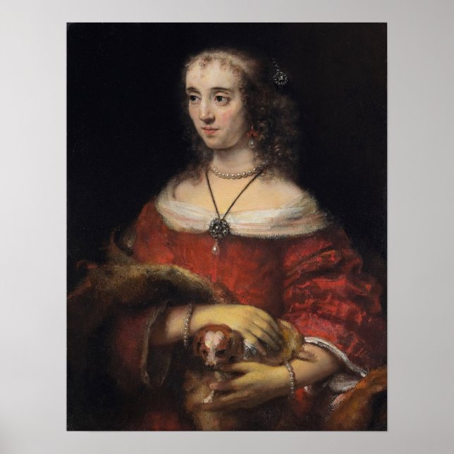 Rembrandt - Dam With Lapdog Poster (Framsidan)
