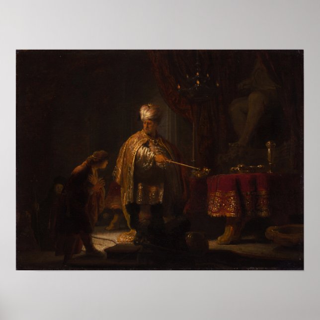 Rembrandt - Daniel och Cyrus inför avguden Bel Poster (Framsidan)