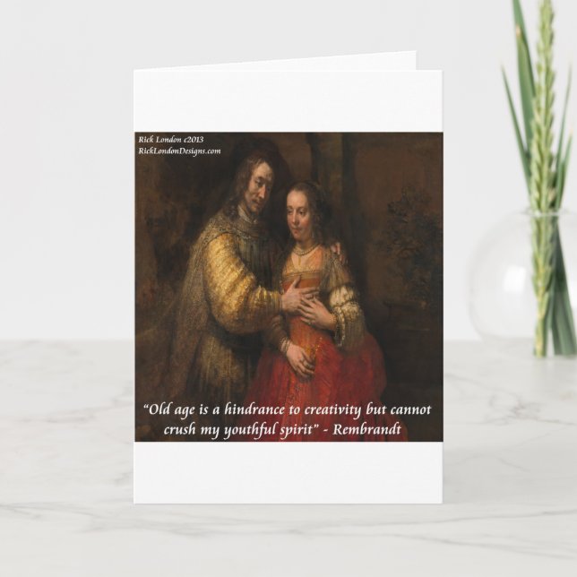 Rembrandt "Den judiska bruden" & ålderdomscitat Kort (Framsida)