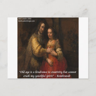 Rembrandt "Den judiska bruden" & ålderdomscitat Vykort
