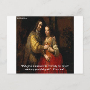 Rembrandt "Den judiska bruden" & Berömd Citat Vykort