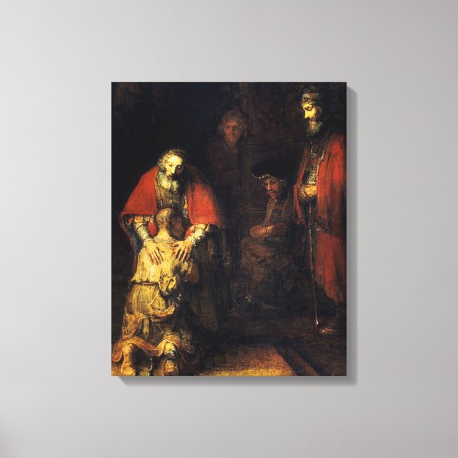 Rembrandt - Den prodigala sonens återvändande Canvastryck (Framsida)