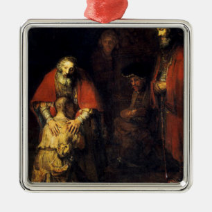 Rembrandt - Den prodigala sonens återvändande Julgransprydnad Metall