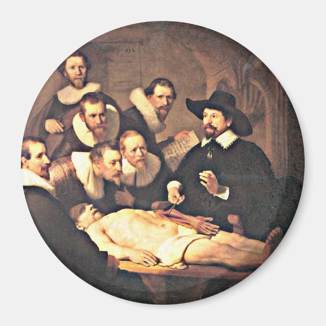 Rembrandt: Dr Nicolaes Tulp: Anatomy Lesson Magnet (Framsidan)