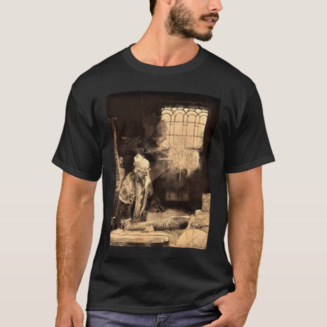 Rembrandt, Faust, Alchemist, 1652 T Shirt (Framsida)