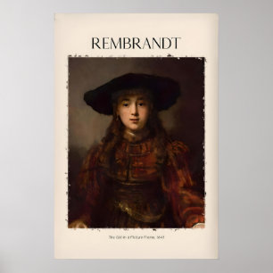 Rembrandt Flicka Bildram641 Porträtt Konsttryck Poster