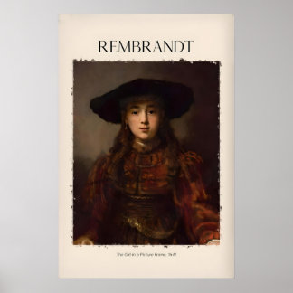 Rembrandt Flicka Bildram641 Porträtt Konsttryck Poster