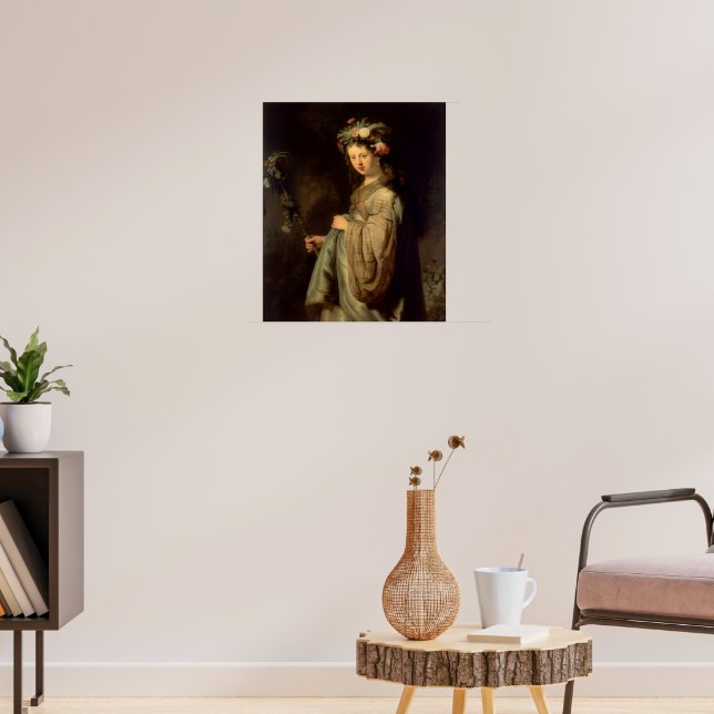 Rembrandt - Flora, populär Baroque-målning Poster (Vardagsrum 3)