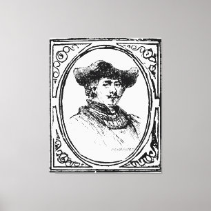 Rembrandt Framed Självporträtt Sketch Canvas Art