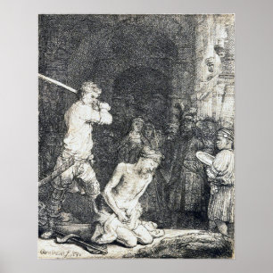 Rembrandt - Halshuggning Av Johannes Döparen 1640 Poster