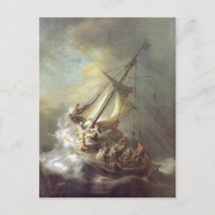 Rembrandt Harmensz. van Rijn Christus im Sturm auf Vykort