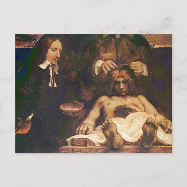 Rembrandt Harmenszoon van Rijn - Anatomical lectur Vykort (Framsida)