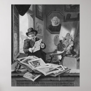 Rembrandt i hans studio poster
