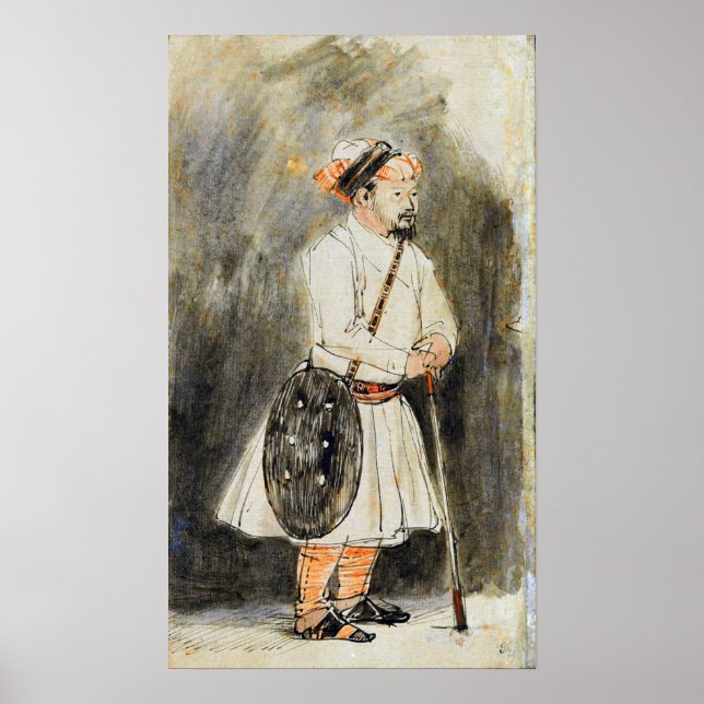 Rembrandt - Indiska krigare med en Shield 1654 Poster (Framsidan)