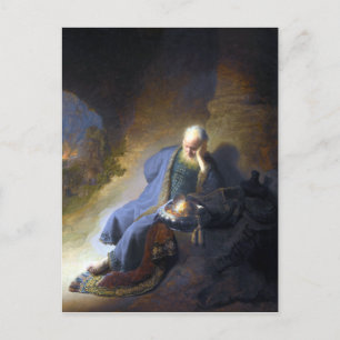 Rembrandt Jeremiah Lamating the Destruction Vykort