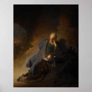 Rembrandt - Jeremiah Mourning Destruction of Jerus Poster