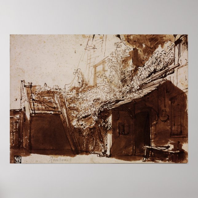 Rembrandt - Jordbruk i ljus och skugga Poster (Framsidan)