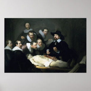 Rembrandt konst som målar anatomikursen poster
