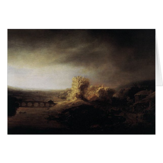 Rembrandt konstmålning landskap hälsningskort (Framsidan Horizontal)
