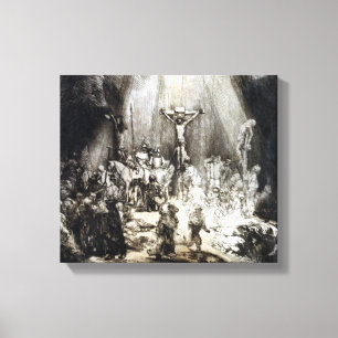 Rembrandt Kristus Crucifierad mellan två tjuvar Canvastryck