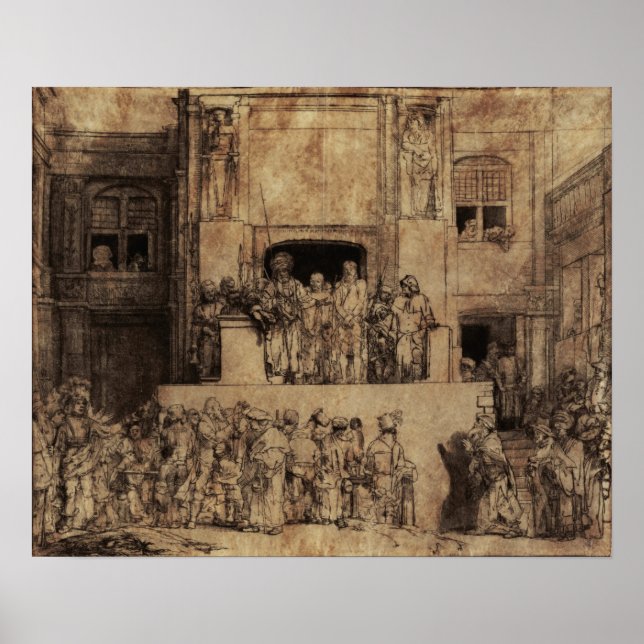 Rembrandt - Kristus Framställs för Folket Poster (Framsidan)