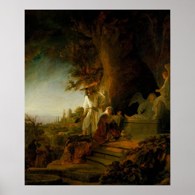 Rembrandt - Kristus och St Mary Magdalene vid Grav Poster (Framsidan)