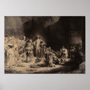Rembrandt - Kristus Preaching, Hundred Guilder Pri Poster