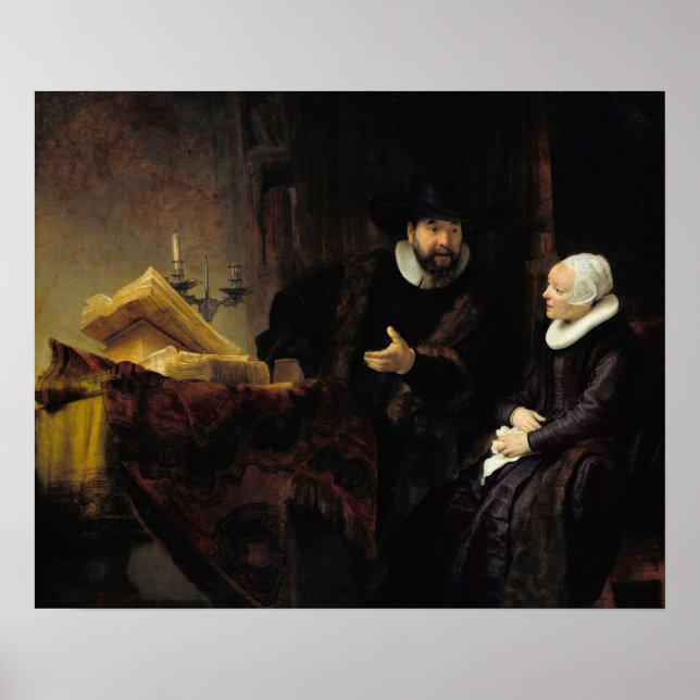 Rembrandt - Mennonite Preacher Anslo och hans fru Poster (Framsidan)