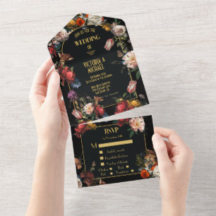 Rembrandt Mörkt & Dämpat Blommig Bröllop