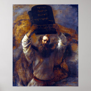 Rembrandt Moses med tio budord Poster