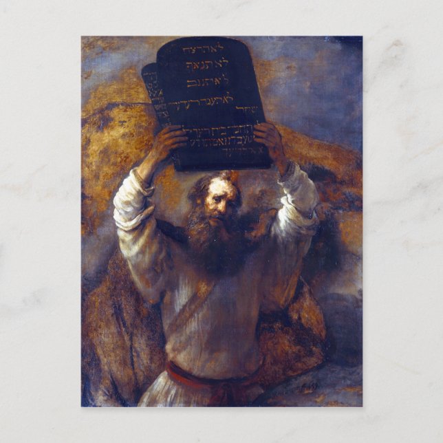 Rembrandt Moses med tio budord Vykort (Framsida)