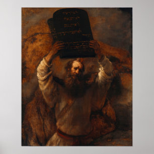 Rembrandt - Moses with Ten Commandings Poster