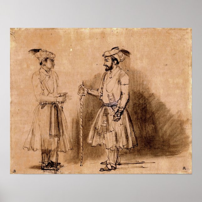 Rembrandt - Mughal Noblemen Shah Jahan Dara Shikoh Poster (Framsidan)