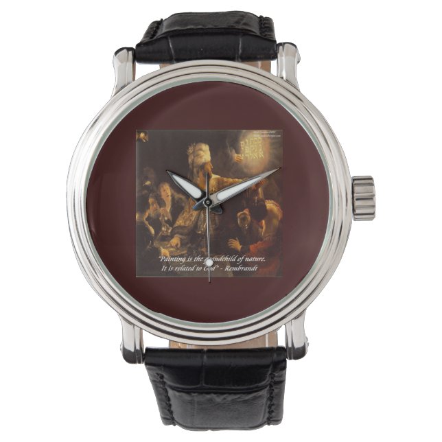 Rembrandt Natur Citat & Målning Unisex Klocka (Framsida)
