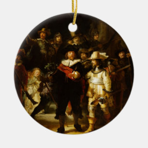 Rembrandt Nightwatch Night Watch Baroque Painting Julgransprydnad Keramik