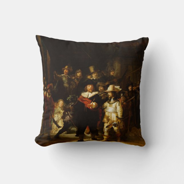Rembrandt Nightwatch Night Watch Baroque Painting Kudde (Framsida)