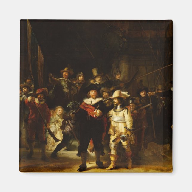 Rembrandt Nightwatch Night Watch Baroque Painting Magnet (Framsidan)