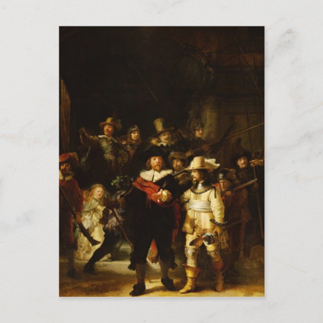 Rembrandt Nightwatch Night Watch Baroque Painting Vykort (Framsida)