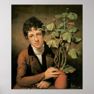 Rembrandt Peale Rubens Peale med en pelargon Poster