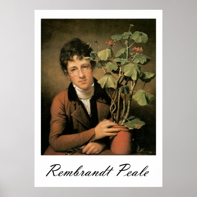 Rembrandt Peale Rubens Peale med Geranium 1 Poster (Framsidan)